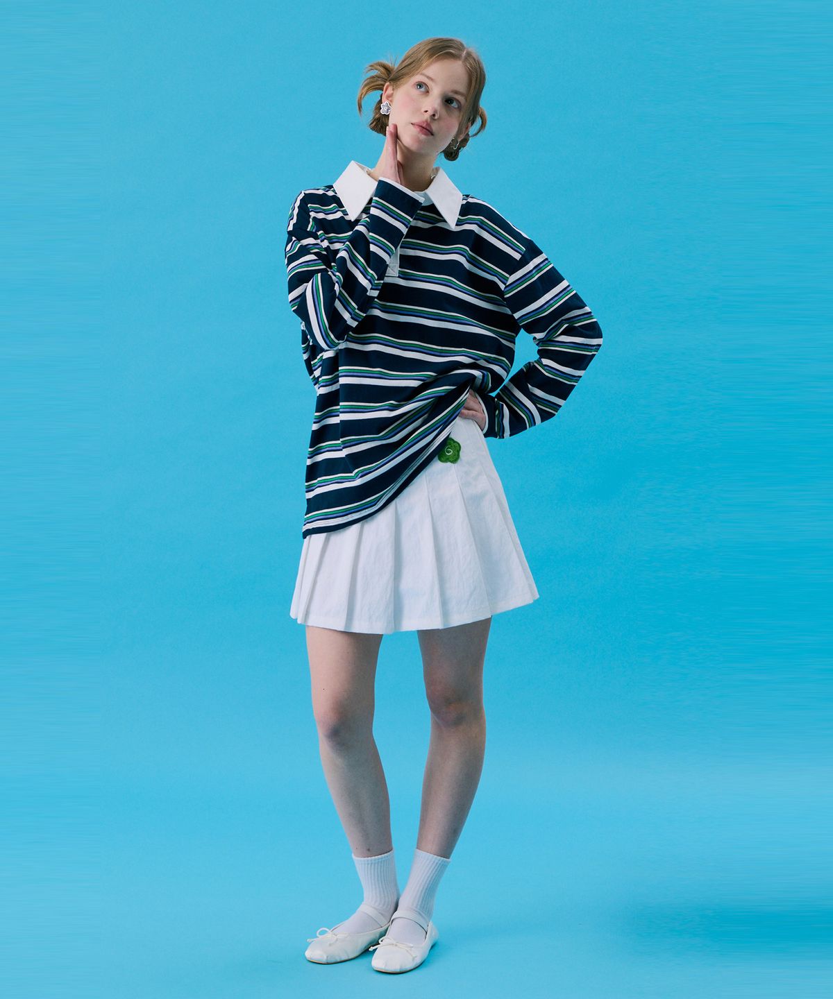 준준스페이스(JUNEJUNE SPACE) VOL11.Stripe Rugby Boxy T_Navy(VOL11.스트라이프 럭비 박시 T_네이비)
