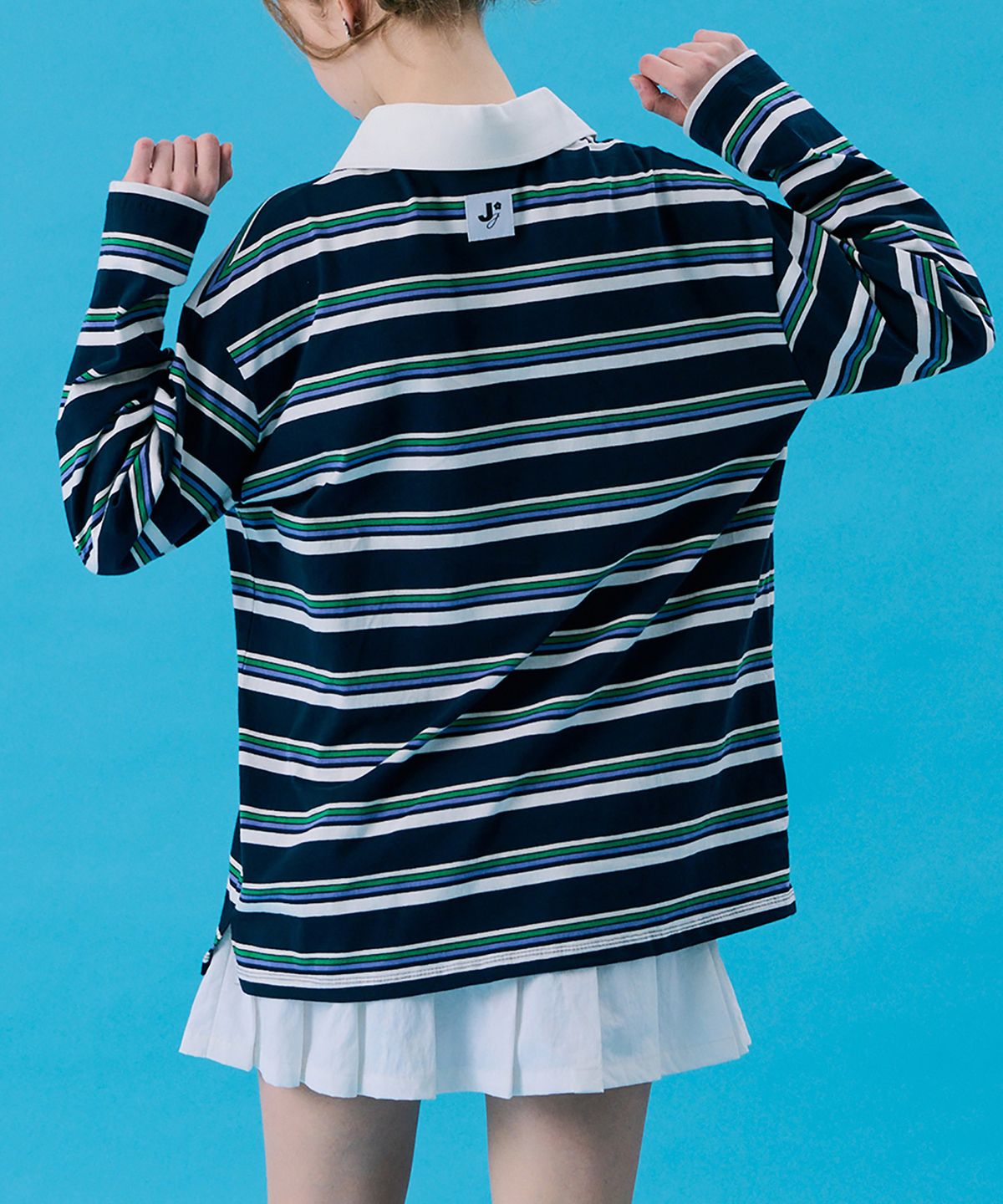 준준스페이스(JUNEJUNE SPACE) VOL11.Stripe Rugby Boxy T_Navy(VOL11.스트라이프 럭비 박시 T_네이비)