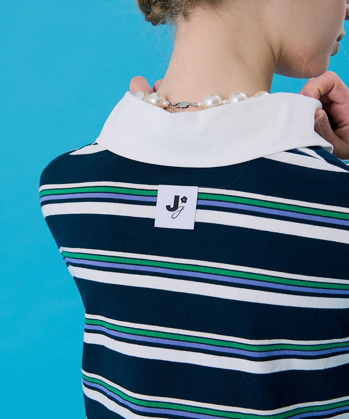 준준스페이스(JUNEJUNE SPACE) VOL11.Stripe Rugby Boxy T_Navy(VOL11.스트라이프 럭비 박시 T_네이비)