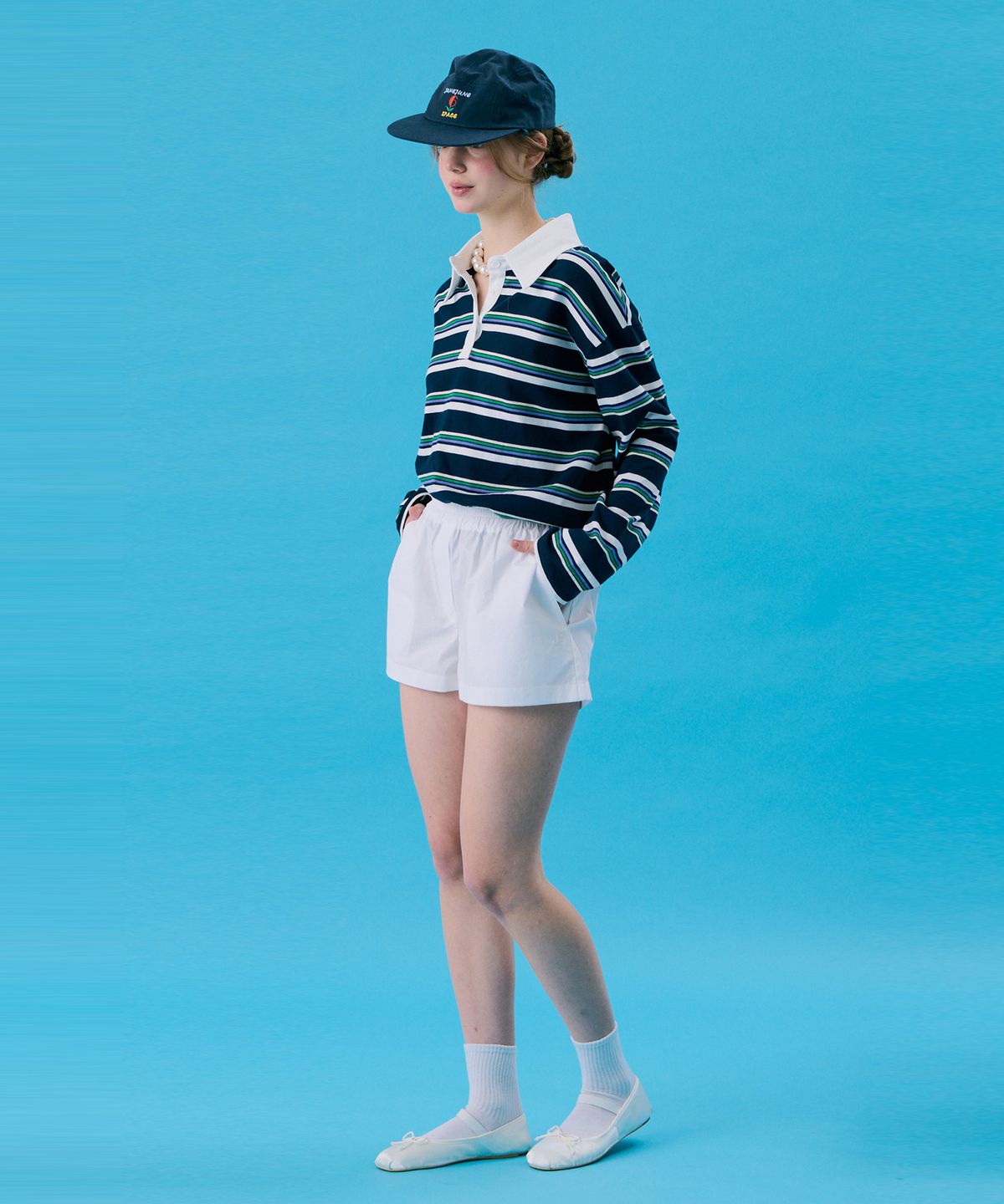 준준스페이스(JUNEJUNE SPACE) VOL11.Stripe Rugby Boxy T_Navy(VOL11.스트라이프 럭비 박시 T_네이비)