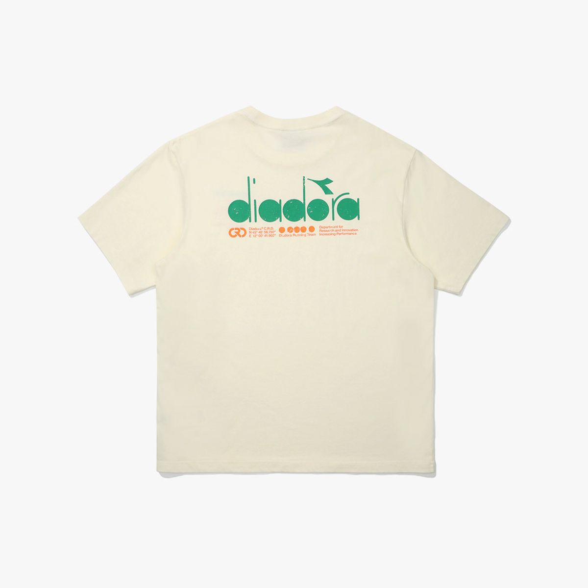 디아도라(diadora) 가먼트다잉 그래픽 반팔 티셔츠 IVORY