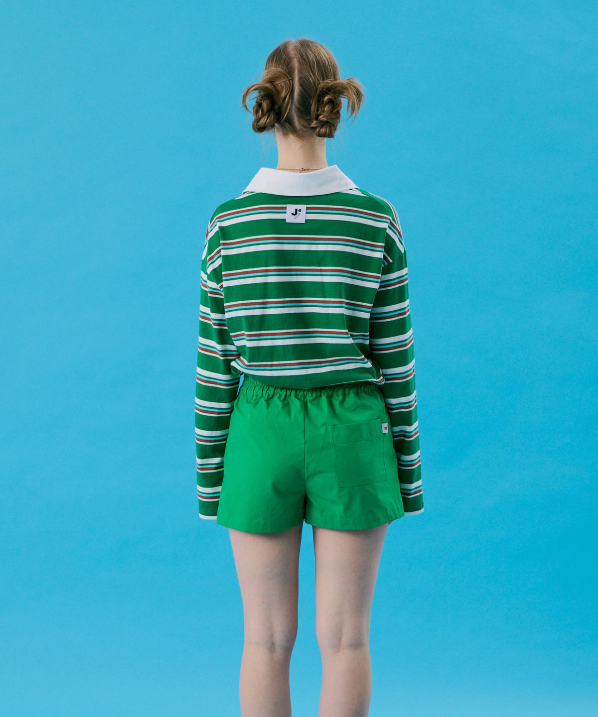 준준스페이스(JUNEJUNE SPACE) VOL11.Stripe Rugby Boxy T_Green(VOL11.스트라이프 럭비 박시 T_그린)