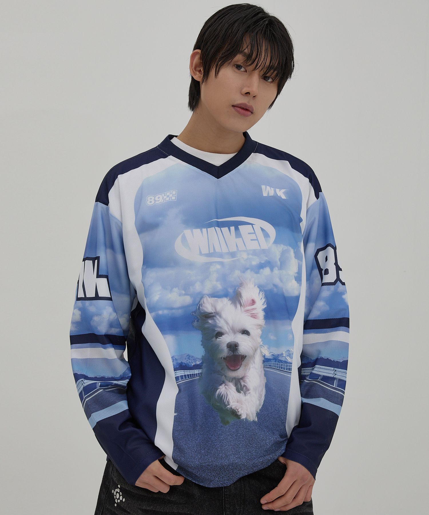 ★Wai Kei★ Maltese Cloud Mesh Jersey Long Sleeve T-Shirt Gr MUSINSA | WAI KEI Maltese Cloud Mesh Jersey Long Sleeve T