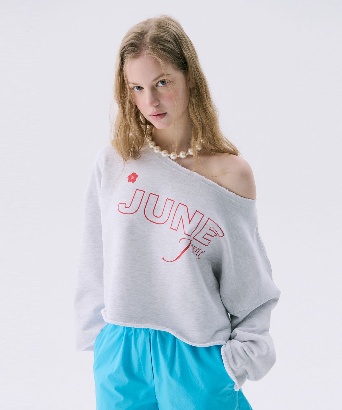 준준스페이스(JUNEJUNE SPACE) VOL11.Lawcut Mini Sweat_Melange(VOL11.로컷 미니 스웨트_멜란지)