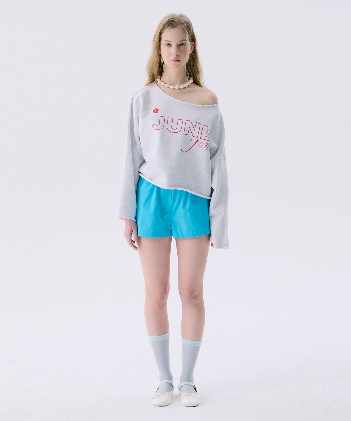 준준스페이스(JUNEJUNE SPACE) VOL11.Lawcut Mini Sweat_Melange(VOL11.로컷 미니 스웨트_멜란지)