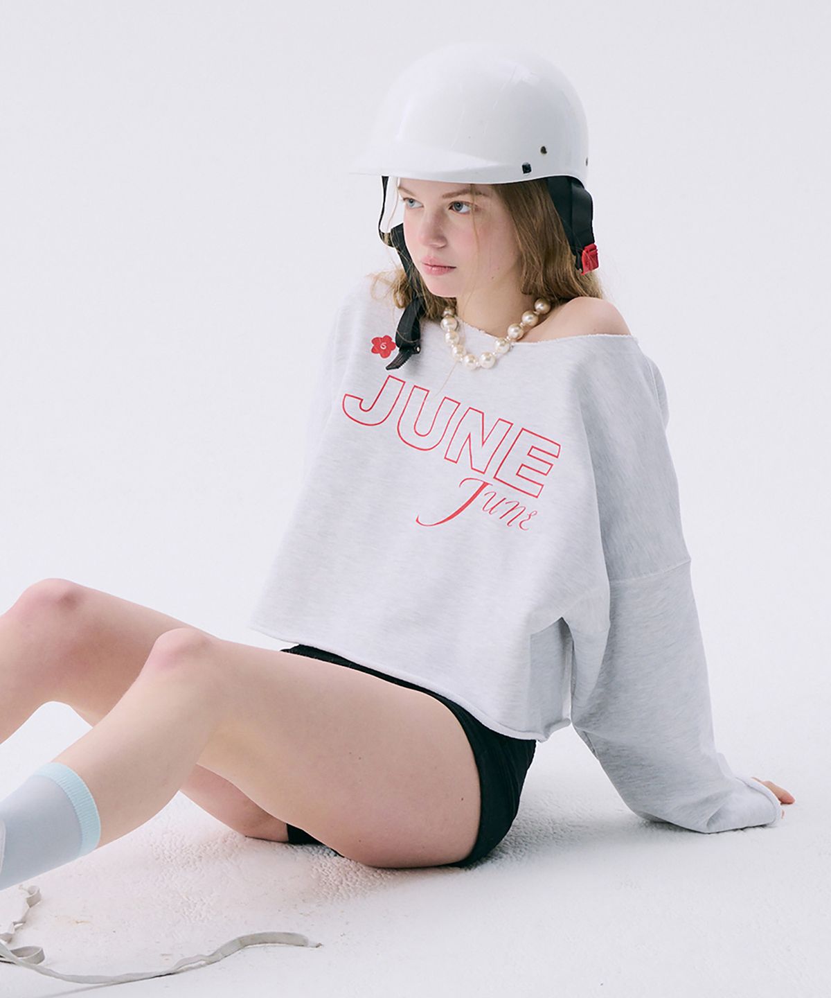 준준스페이스(JUNEJUNE SPACE) VOL11.Lawcut Mini Sweat_Melange(VOL11.로컷 미니 스웨트_멜란지)