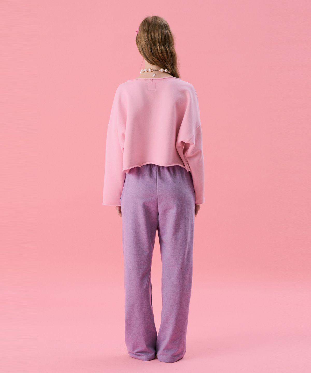 준준스페이스(JUNEJUNE SPACE) VOL11.Lawcut Mini Sweat_Lightpink(VOL11.로컷 미니 스웨트_라이트핑크)