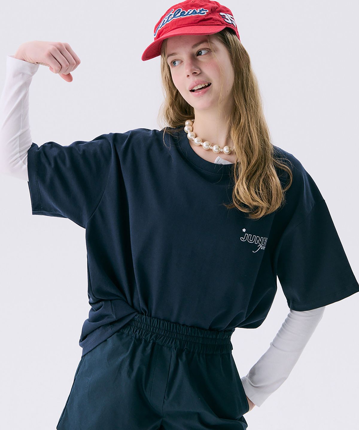 준준스페이스(JUNEJUNE SPACE) VOL11.Basic Logo T_Navy(VOL11.기본로고T_네이비)