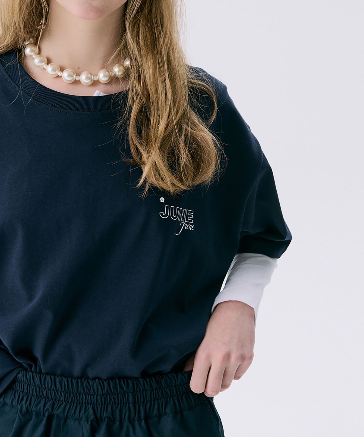 준준스페이스(JUNEJUNE SPACE) VOL11.Basic Logo T_Navy(VOL11.기본로고T_네이비)