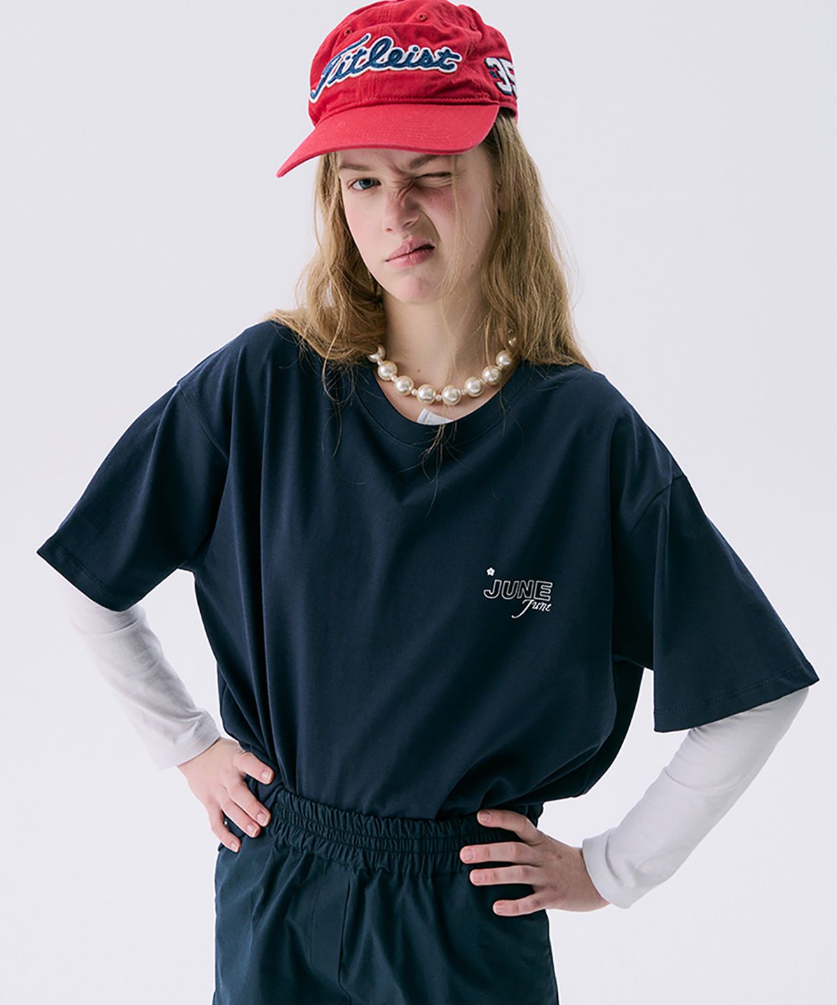 준준스페이스(JUNEJUNE SPACE) VOL11.Basic Logo T_Navy(VOL11.기본로고T_네이비)