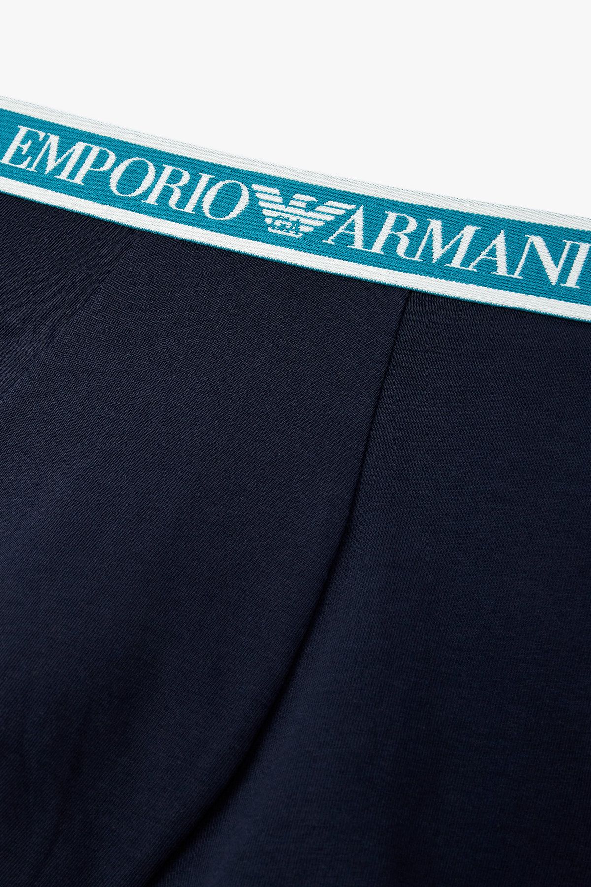 엠포리오 아르마니 언더웨어(EMPORIO ARMANI UNDERWEAR) 남성 라인 로고 밴딩 코튼 드로즈_마린 0815112314