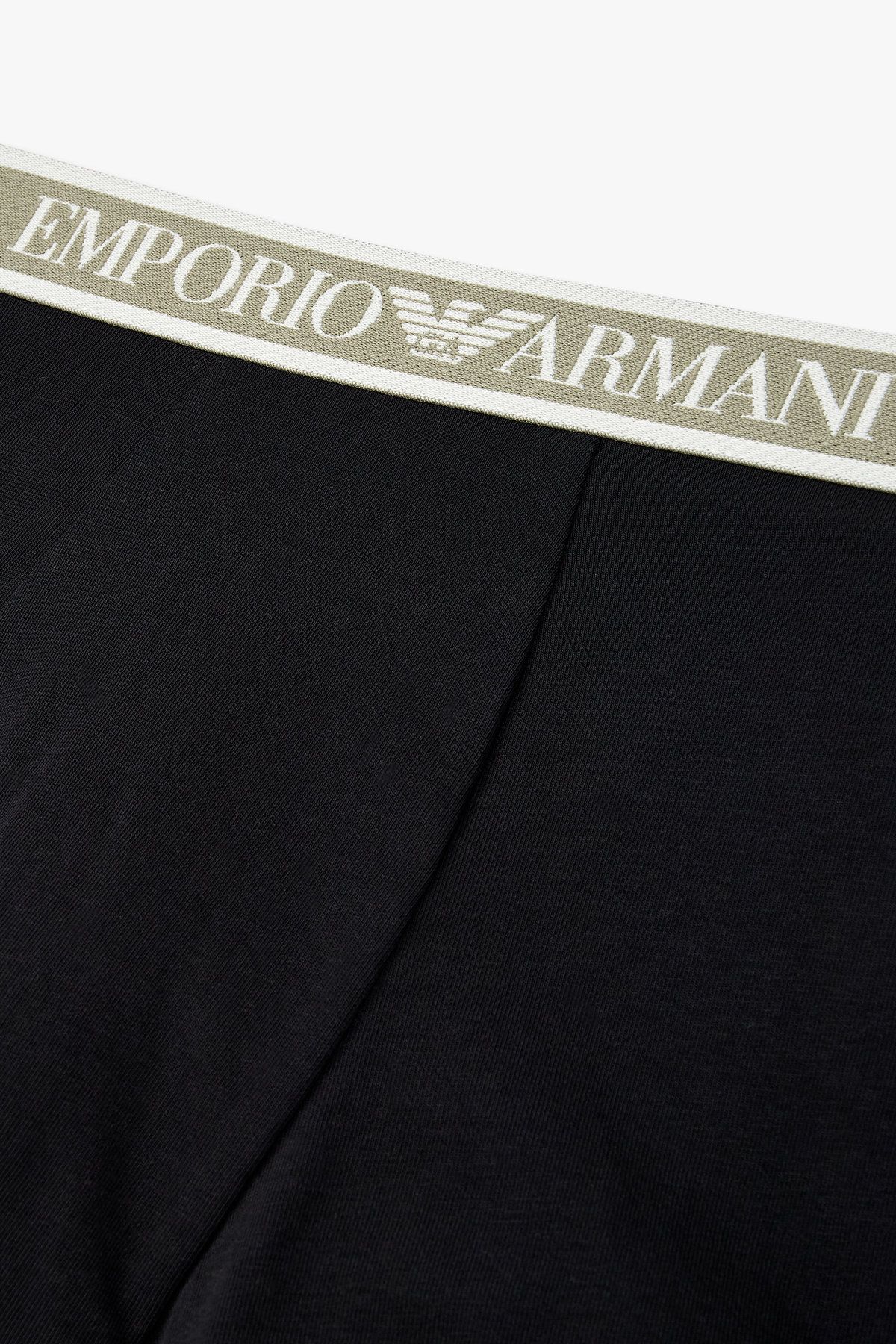 엠포리오 아르마니 언더웨어(EMPORIO ARMANI UNDERWEAR) 남성 라인 로고 밴딩 코튼 드로즈_블랙 0815112315