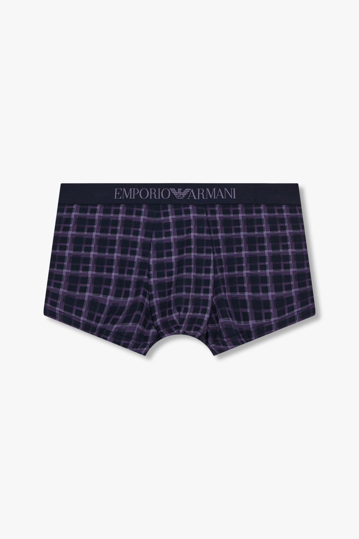 엠포리오 아르마니 언더웨어(EMPORIO ARMANI UNDERWEAR) 남성 로고 밴딩 패턴드 코튼 드로즈_퍼플 0815112056