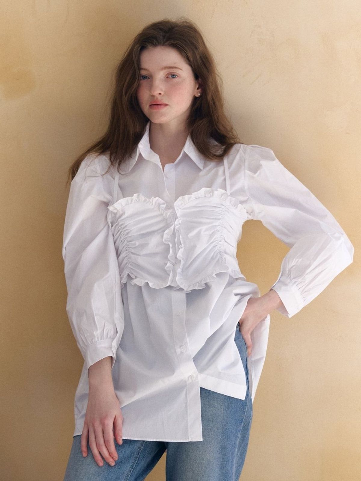 패브릭서울(FABRICSEOUL) bustier shirts mini dress