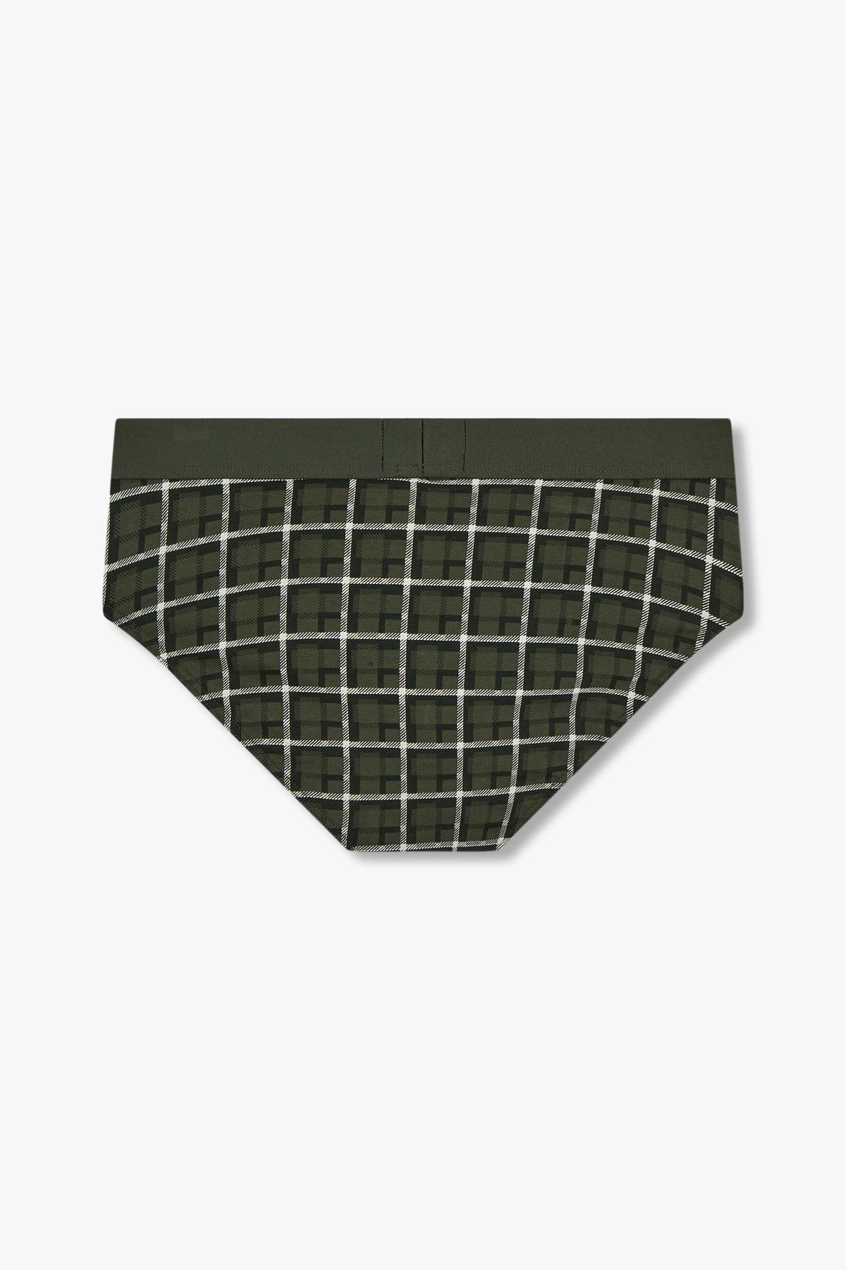 엠포리오 아르마니 언더웨어(EMPORIO ARMANI UNDERWEAR) 남성 로고 밴딩 패턴드 코튼 브리프_그린 0815111032
