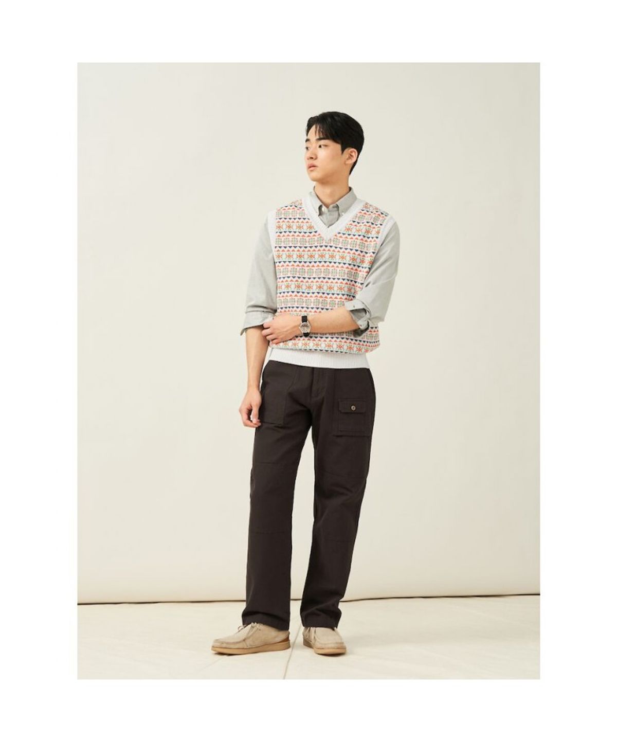 빈폴 멘(BEANPOLE MEN) 페어아일 베스트  아이보리 (BC5251C090)