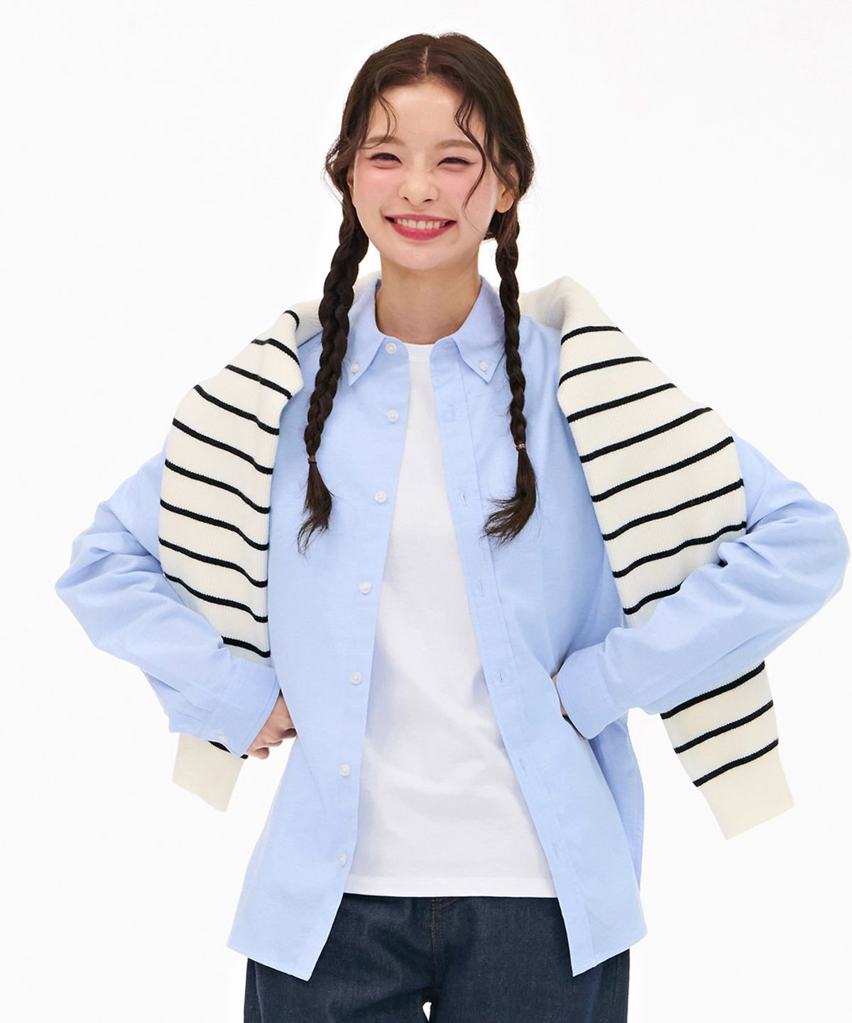 체이스컬트(CHASECULT) 공용 옥스포드 셔츠-스카이블루
