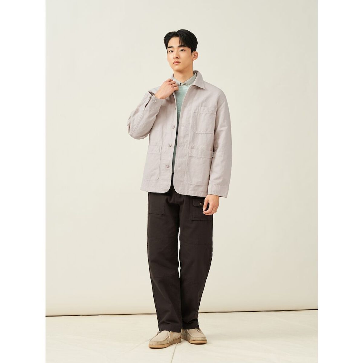빈폴 멘(BEANPOLE MEN) 가먼트 다잉 워크 재킷  베이지