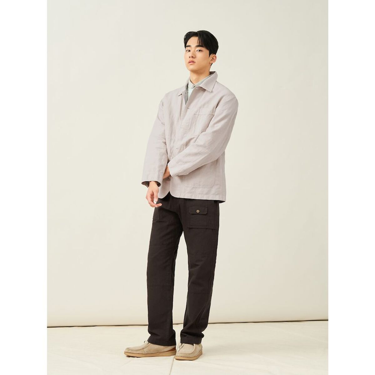 빈폴 멘(BEANPOLE MEN) 가먼트 다잉 워크 재킷  베이지