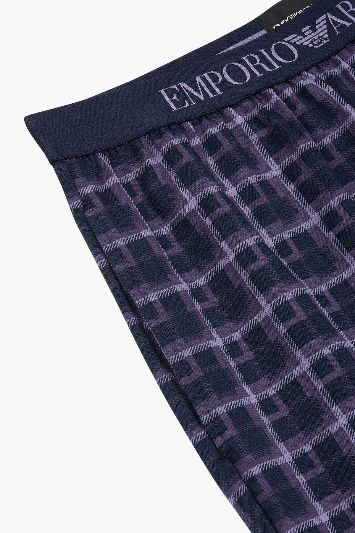 엠포리오 아르마니 언더웨어(EMPORIO ARMANI UNDERWEAR) 남성 로고 밴딩 패턴드 파자마 팬츠_퍼플 0815132002