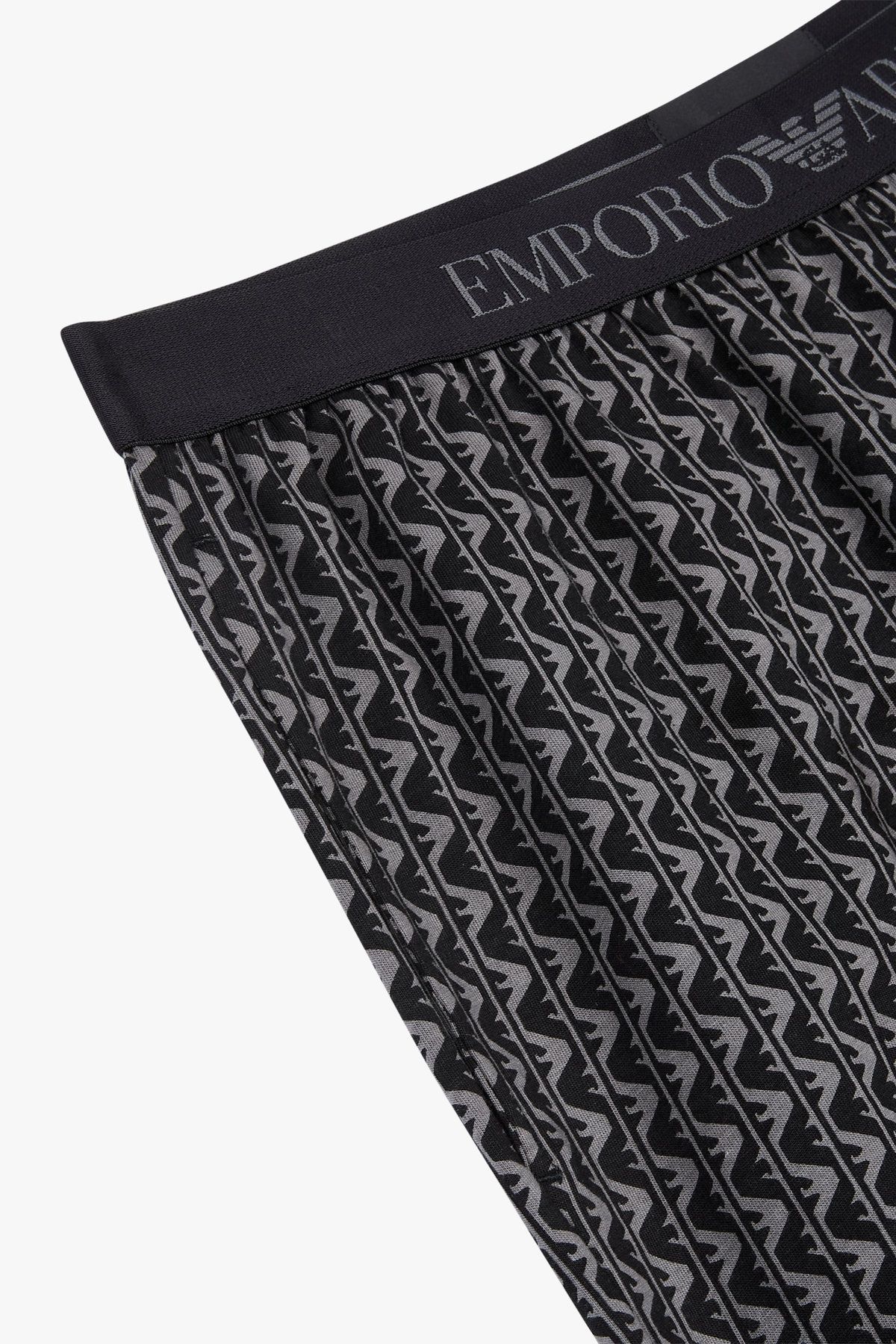 엠포리오 아르마니 언더웨어(EMPORIO ARMANI UNDERWEAR) 남성 로고 밴딩 패턴드 파자마 팬츠_블랙 0815132003