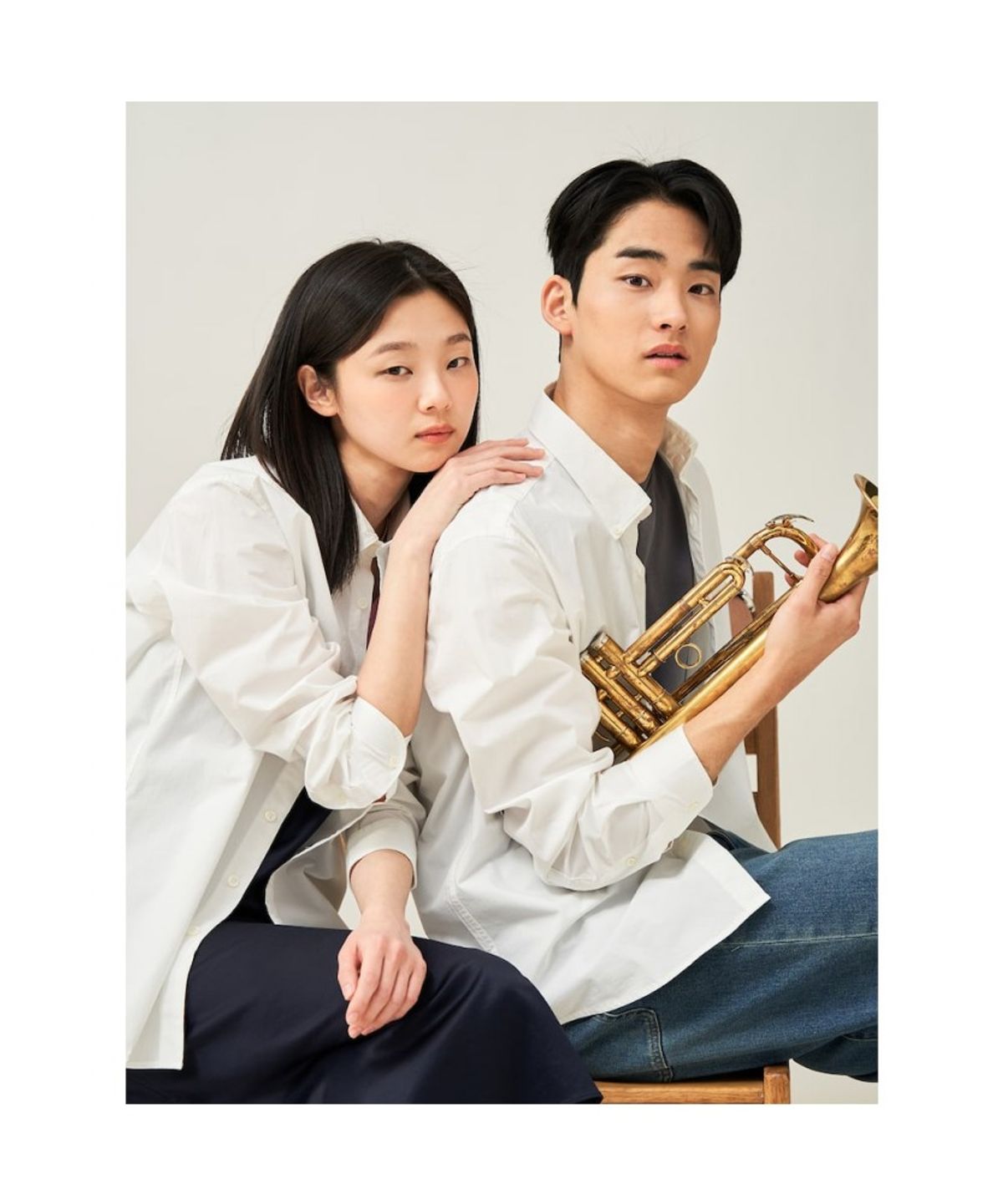빈폴 멘(BEANPOLE MEN) 남녀공용 플레인 셔츠  화이트