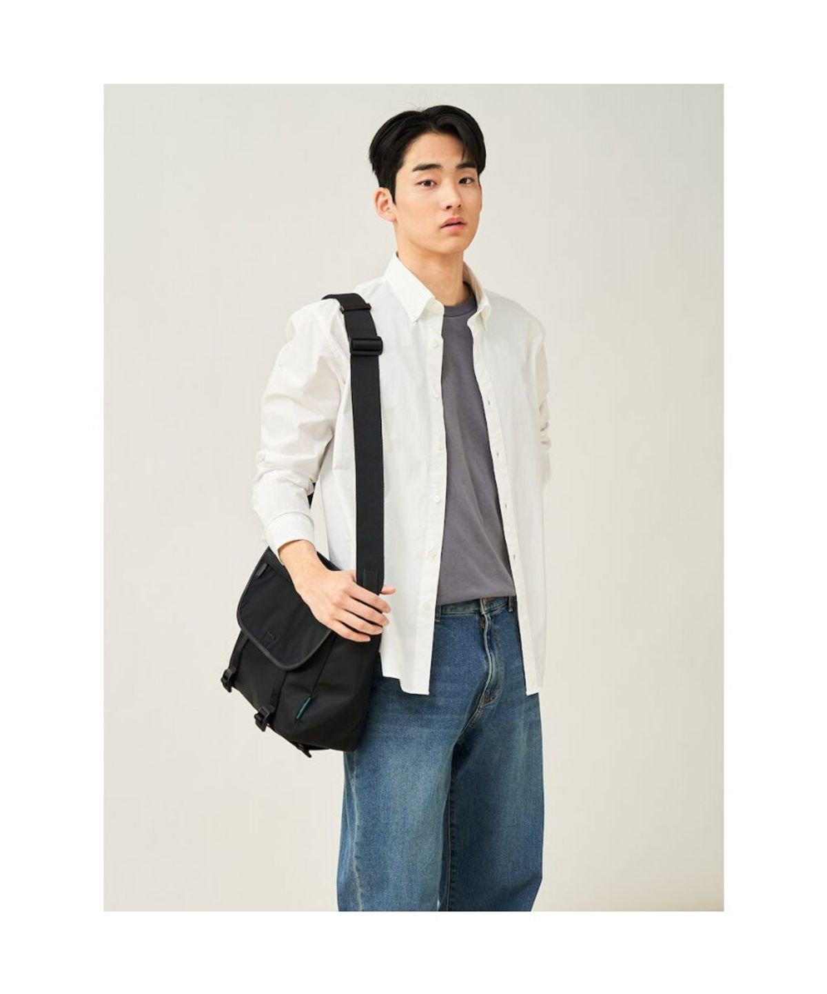 빈폴 멘(BEANPOLE MEN) 남녀공용 플레인 셔츠  화이트