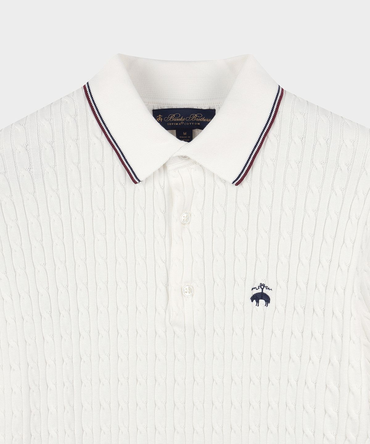 브룩스 브라더스(BROOKS BROTHERS) 아카이브 테니스 숏슬리브 폴로스웨터 (화이트) (BBWTMM8864AFM)