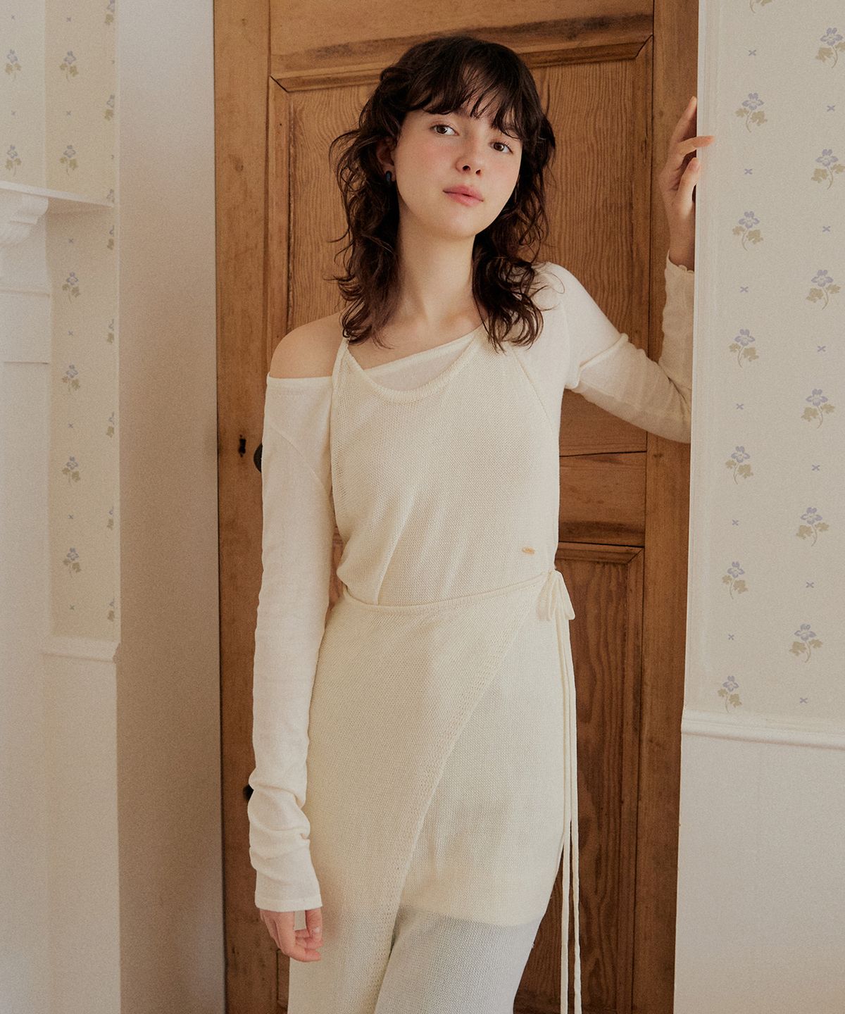 어다울(ADAUL) Layered knit dress set - ivory