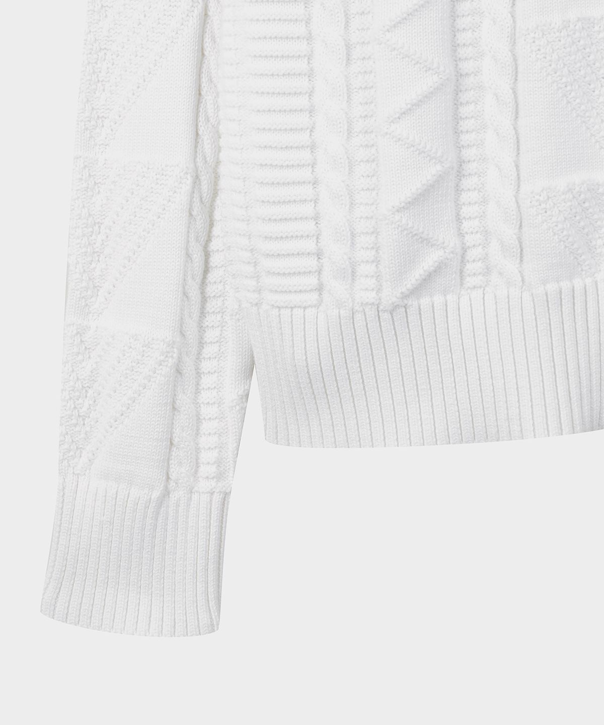 브룩스 브라더스(BROOKS BROTHERS) 건지 버튼 모크넥 스웨터 (화이트) (BBWZMM8853AFS)