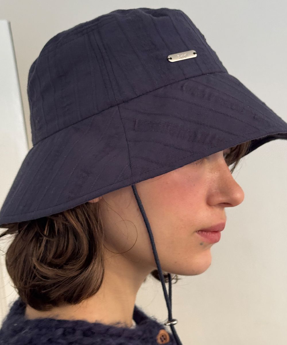 【Sinoon】25SS/韓国人気/バケハ ★ Stripe Bucket Hat ★2COLOR MUSINSA | SINOON Stripe Bucket Hat (Navy)