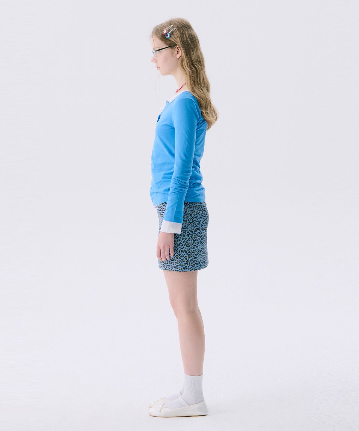 준준스페이스(JUNEJUNE SPACE) VOL11.Leopard mini skirt_Skyblue(VOL11.레오파드 미니스커트_스카이블루)