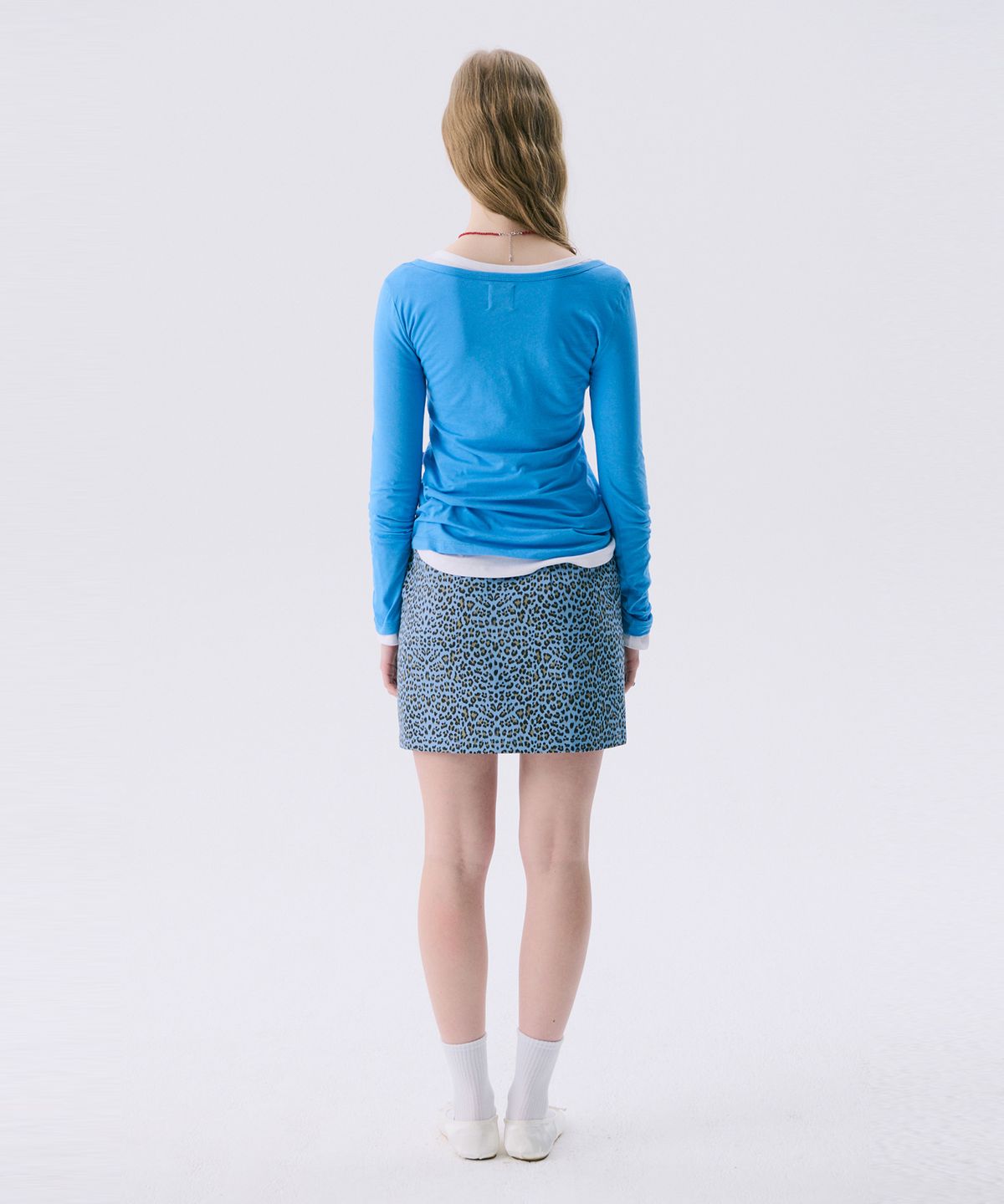 준준스페이스(JUNEJUNE SPACE) VOL11.Leopard mini skirt_Skyblue(VOL11.레오파드 미니스커트_스카이블루)