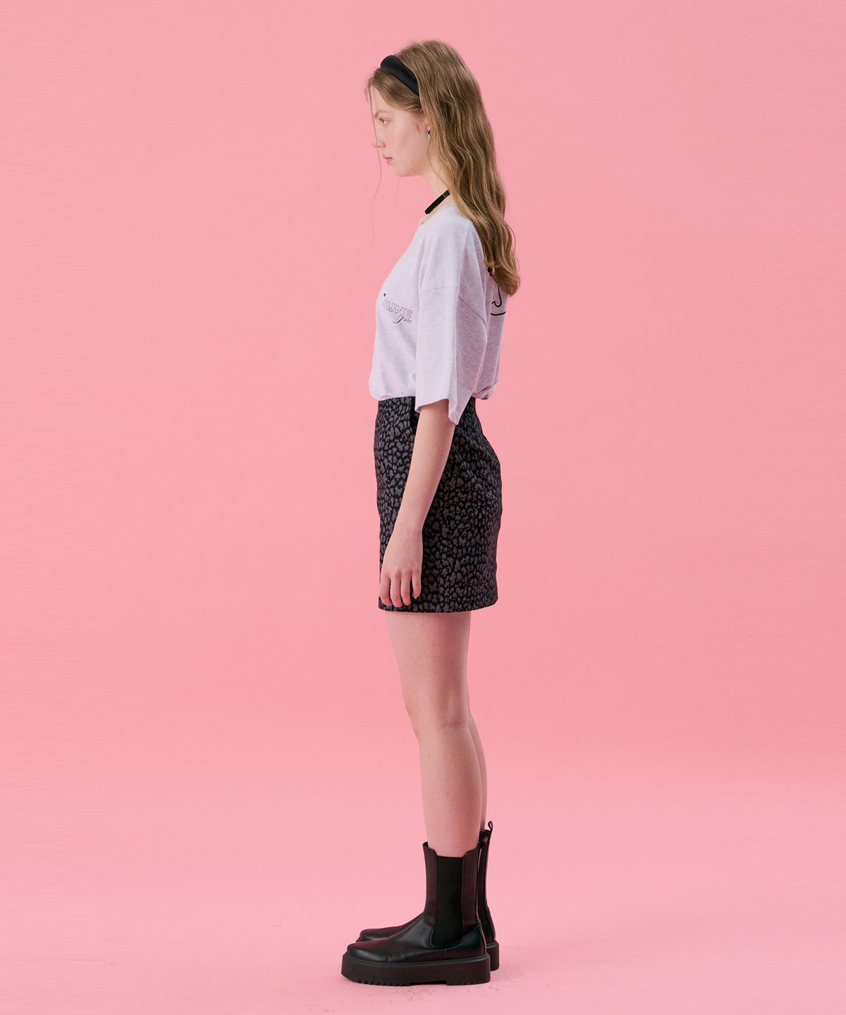 준준스페이스(JUNEJUNE SPACE) VOL11.Leopard mini skirt_Black(VOL11.레오파드 미니스커트_블랙)
