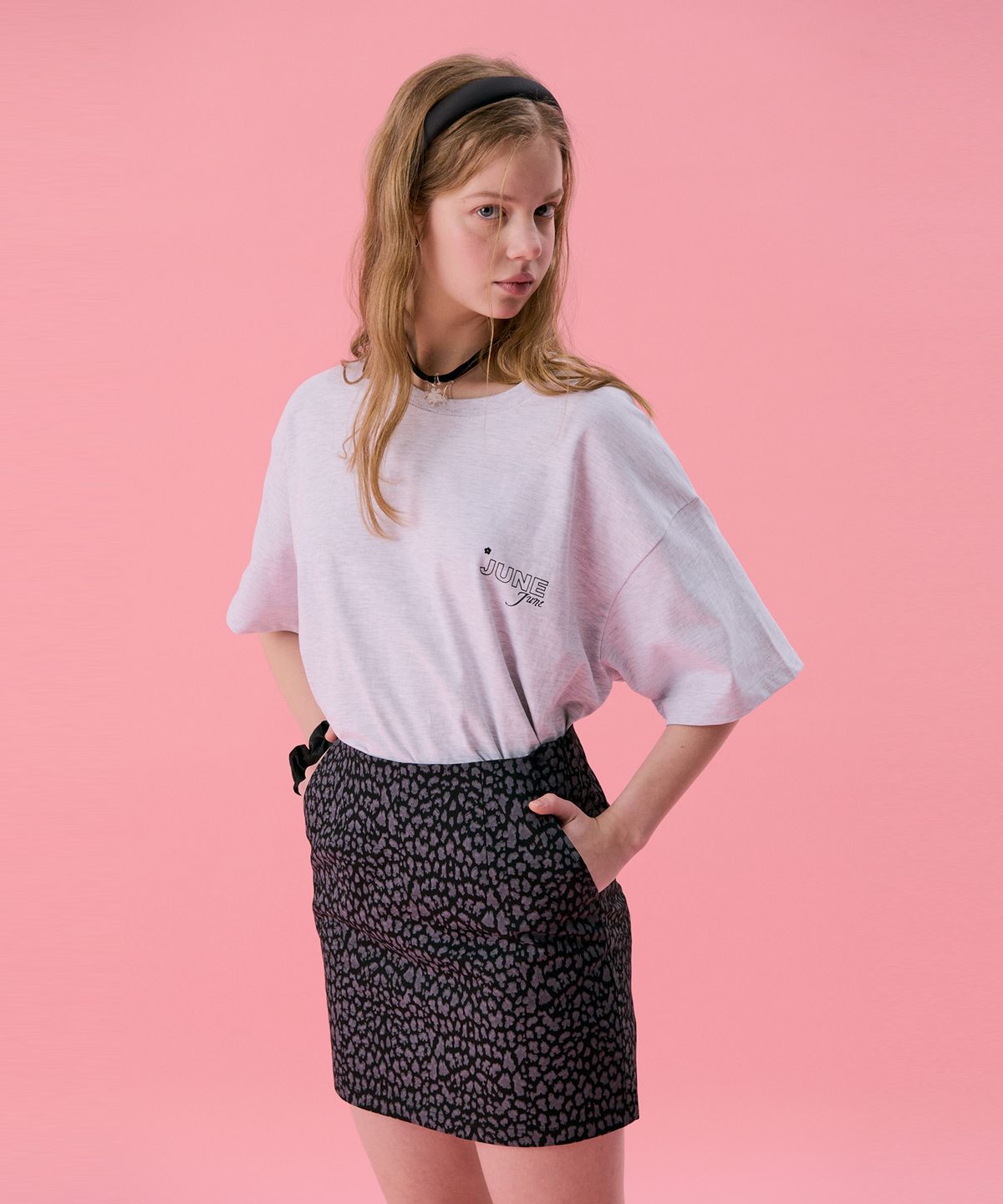 준준스페이스(JUNEJUNE SPACE) VOL11.Leopard mini skirt_Black(VOL11.레오파드 미니스커트_블랙)