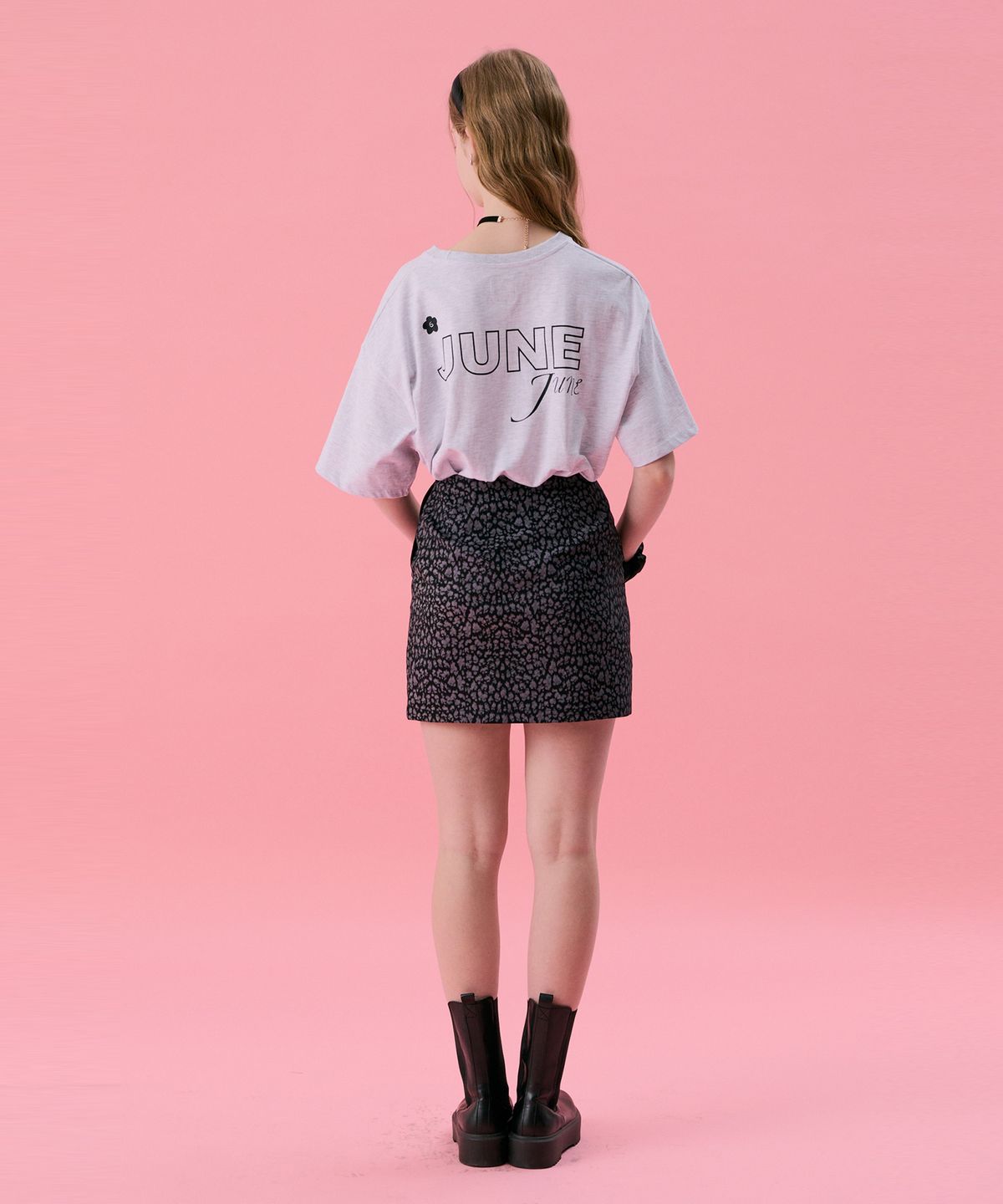 준준스페이스(JUNEJUNE SPACE) VOL11.Leopard mini skirt_Black(VOL11.레오파드 미니스커트_블랙)