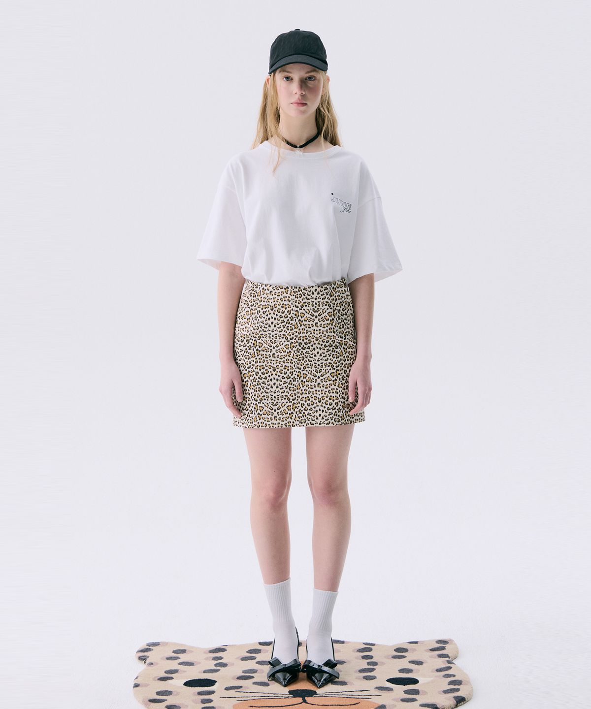 준준스페이스(JUNEJUNE SPACE) VOL11.Leopard mini skirt_Beige(VOL11.레오파드 미니스커트_베이지)