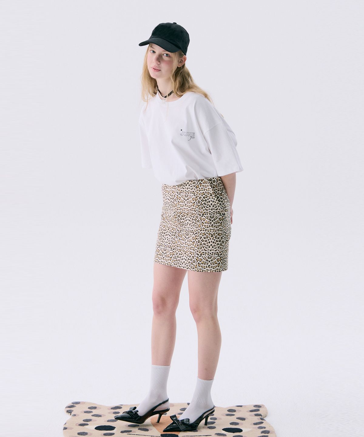 준준스페이스(JUNEJUNE SPACE) VOL11.Leopard mini skirt_Beige(VOL11.레오파드 미니스커트_베이지)