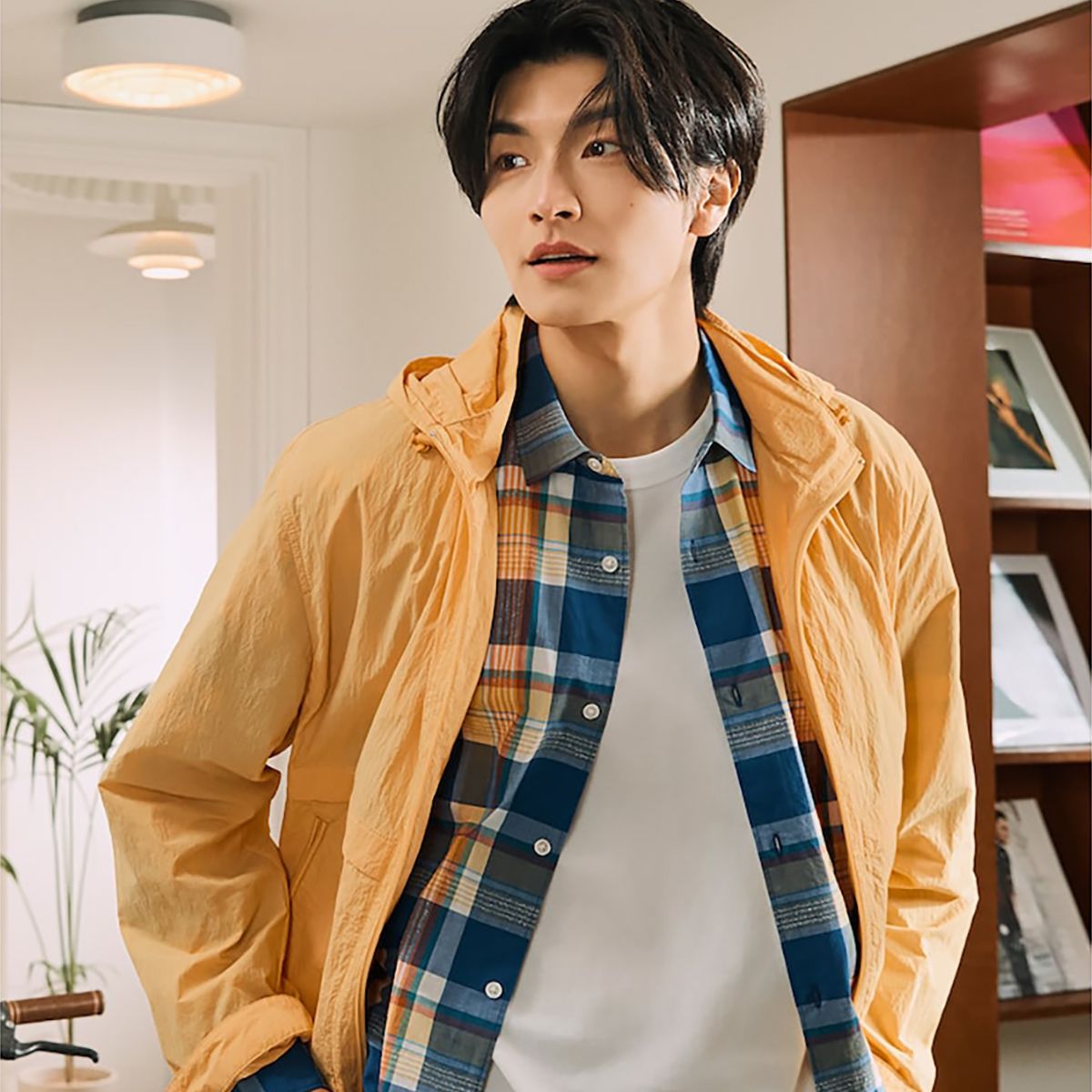 빈폴 멘(BEANPOLE MEN) 마드라스 체크 셔츠  오렌지
