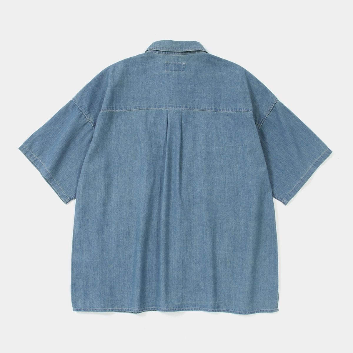 컬럼비아 유니버시티(COLUMBIA UNIVERSITY) SL-LABEL BIG POCKET DENIM S/S SHIRTS 라이트데님