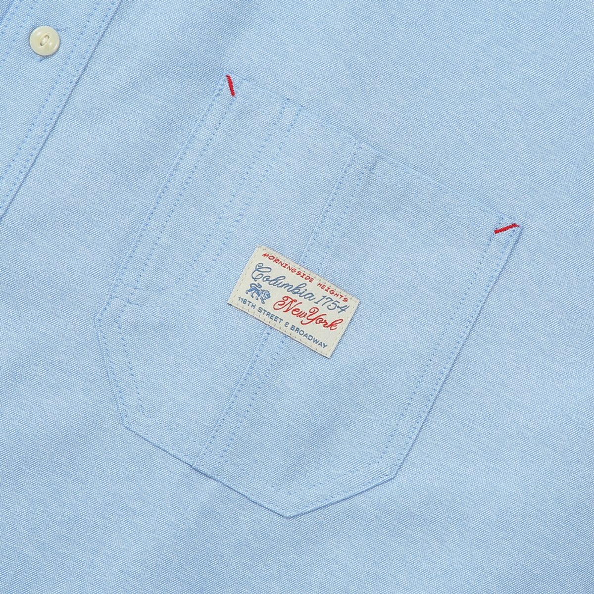 컬럼비아 유니버시티(COLUMBIA UNIVERSITY) SL-LABEL ONE POCKET OXFORD S/S SHIRTS 블루