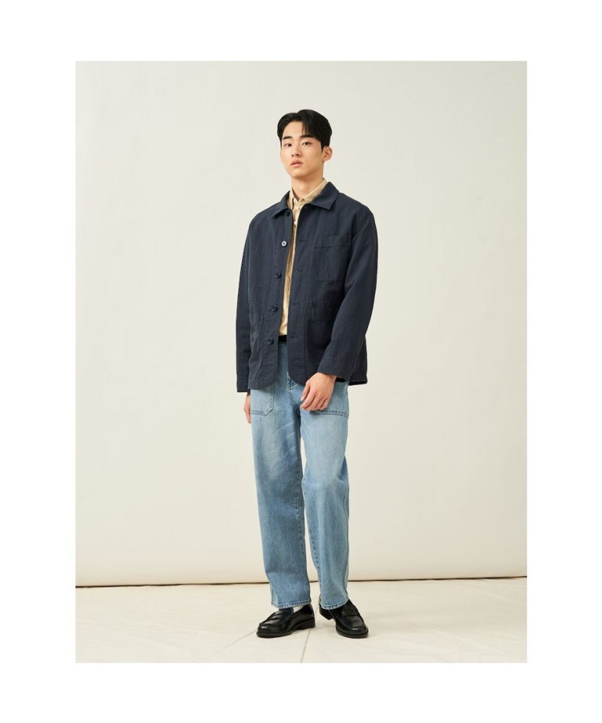 빈폴 멘(BEANPOLE MEN) 가먼트다잉 워크 재킷  네이비 (BC5211C13R)