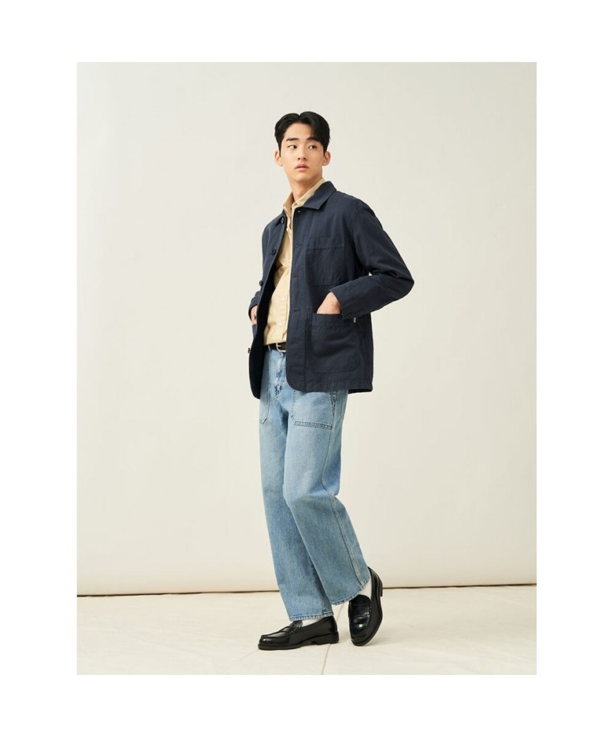 빈폴 멘(BEANPOLE MEN) 가먼트다잉 워크 재킷  네이비 (BC5211C13R)