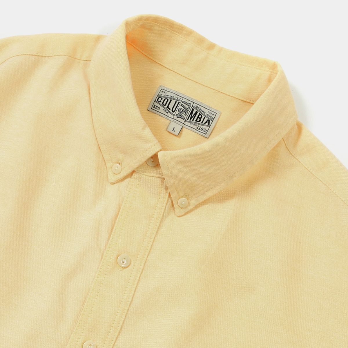 컬럼비아 유니버시티(COLUMBIA UNIVERSITY) SL-LABEL ONE POCKET OXFORD S/S SHIRTS 옐로우