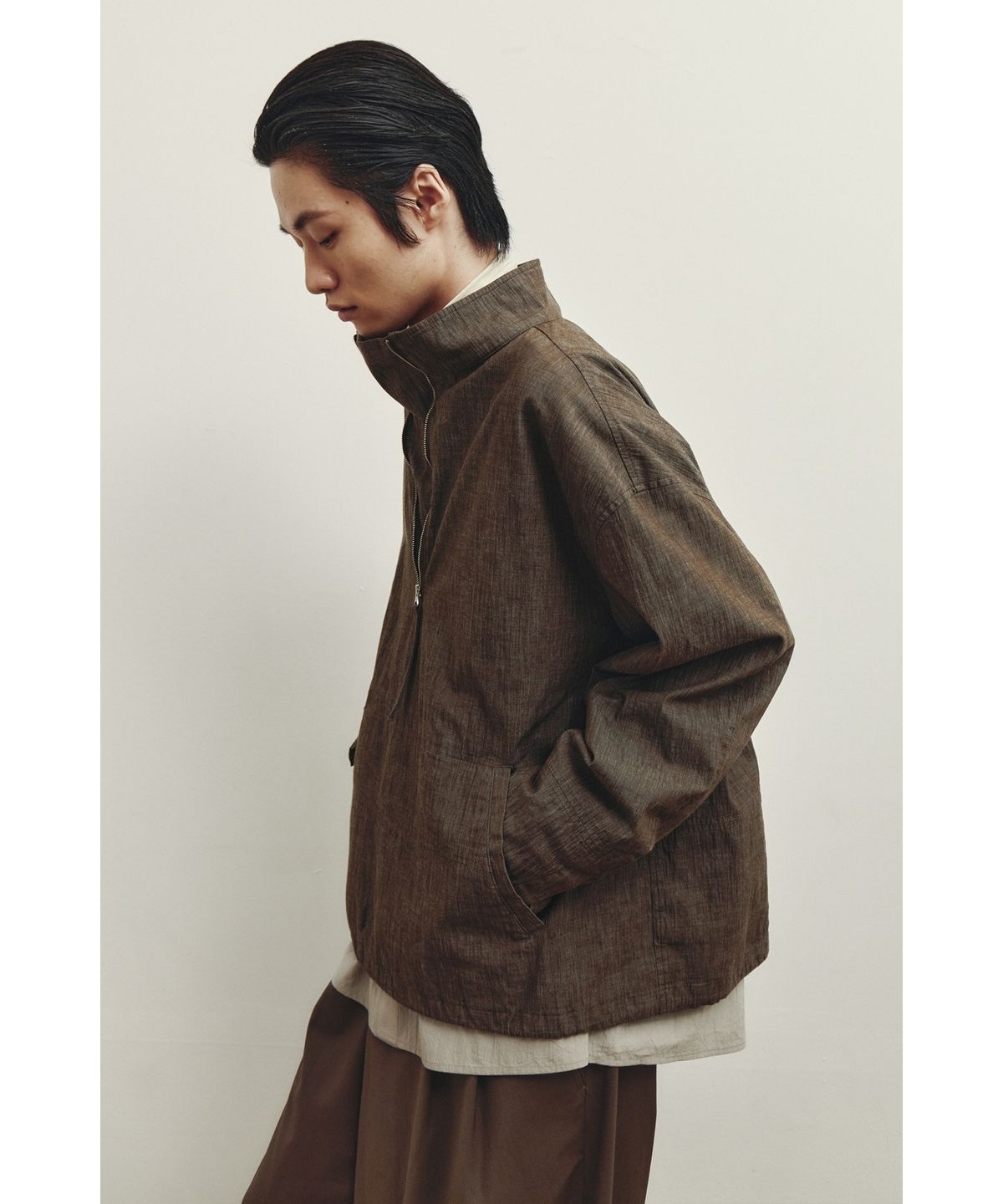 유스(YOUTH) Denim Smock Top - Washed Brown