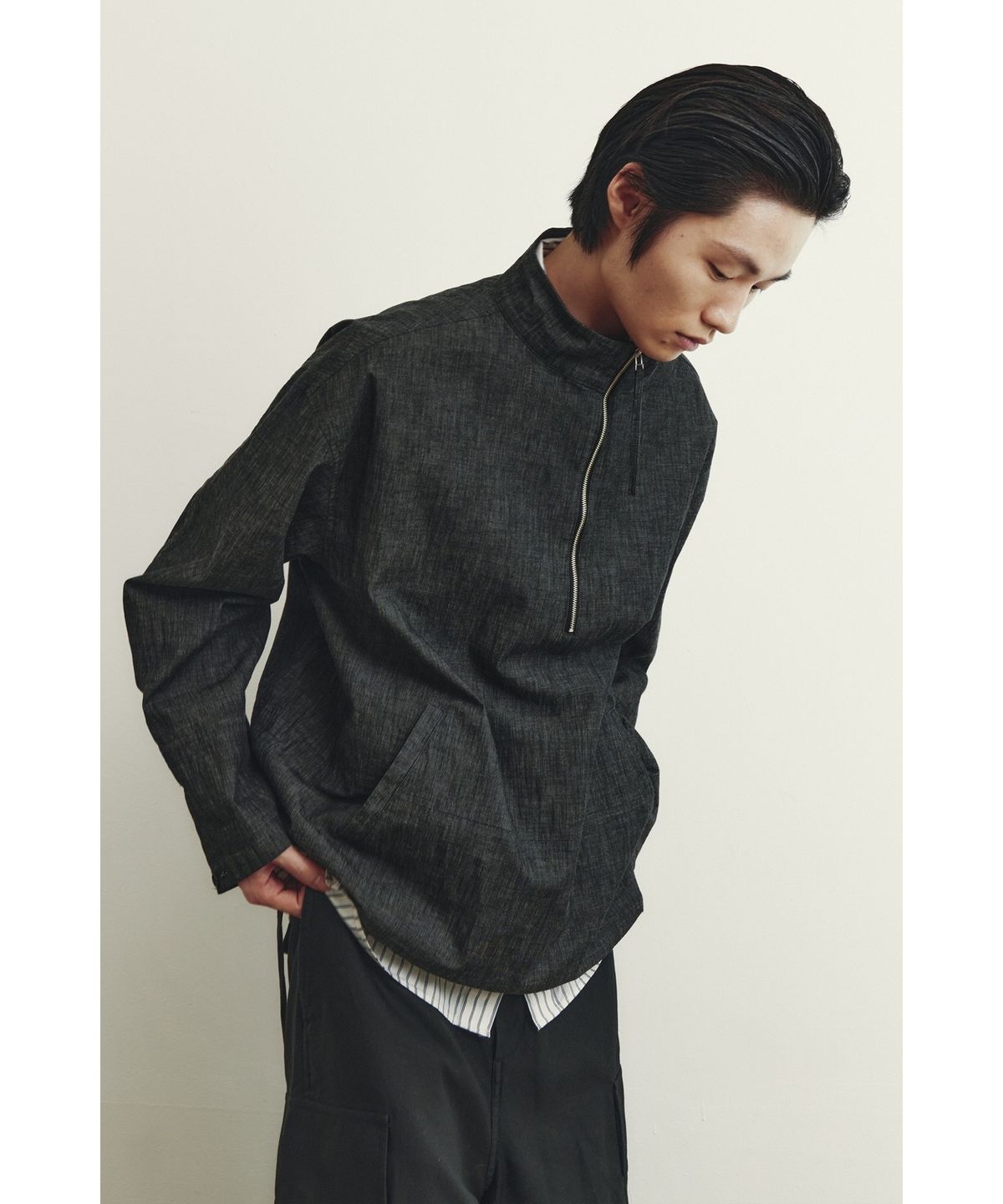 유스(YOUTH) Denim Smock Top - Washed Black