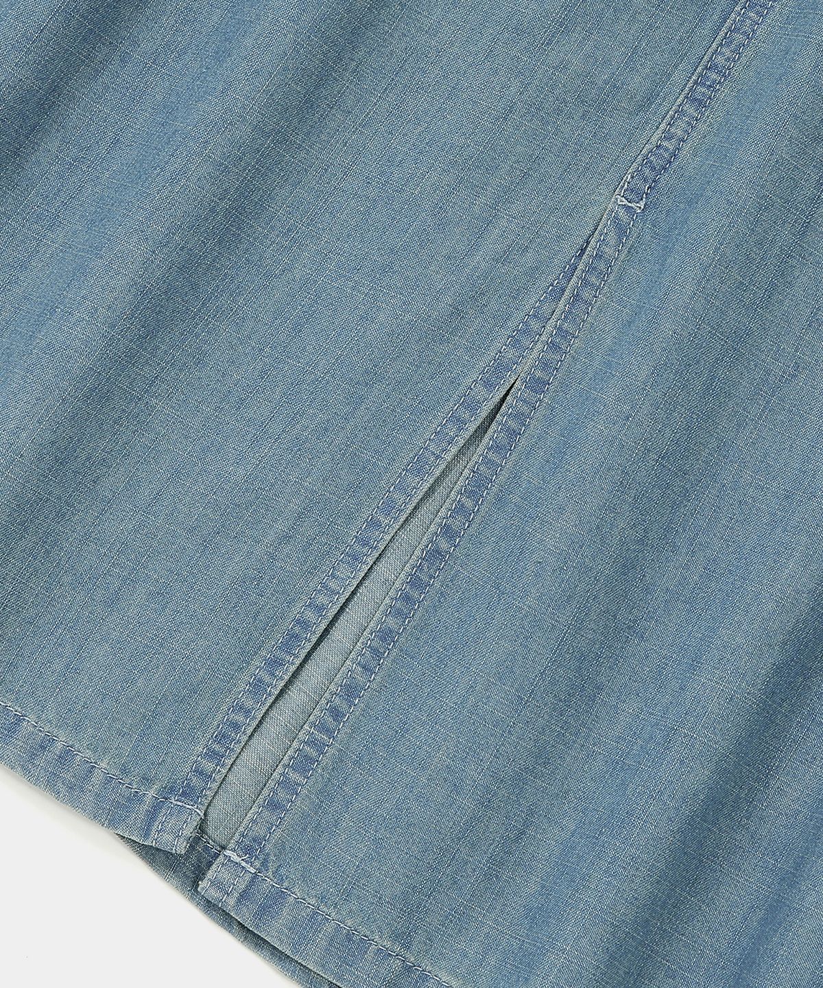 컬럼비아 유니버시티(COLUMBIA UNIVERSITY) COLUMBIA TRAJAN LABEL BELTED DENIM LONG SKIRTS 라이트데님