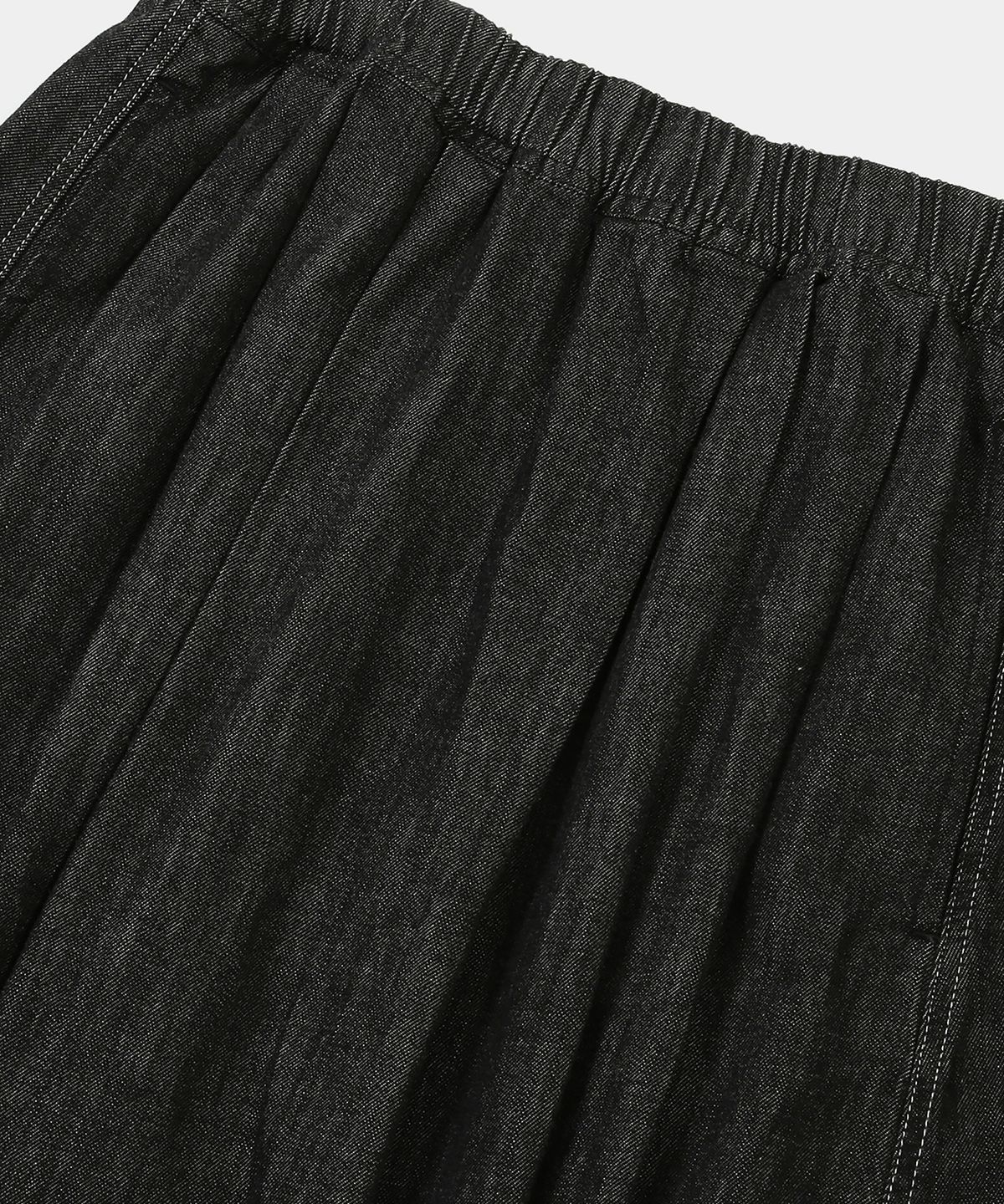 컬럼비아 유니버시티(COLUMBIA UNIVERSITY) ALL-ROUND PLEATS DENIM LONG SKIRTS 블랙데님