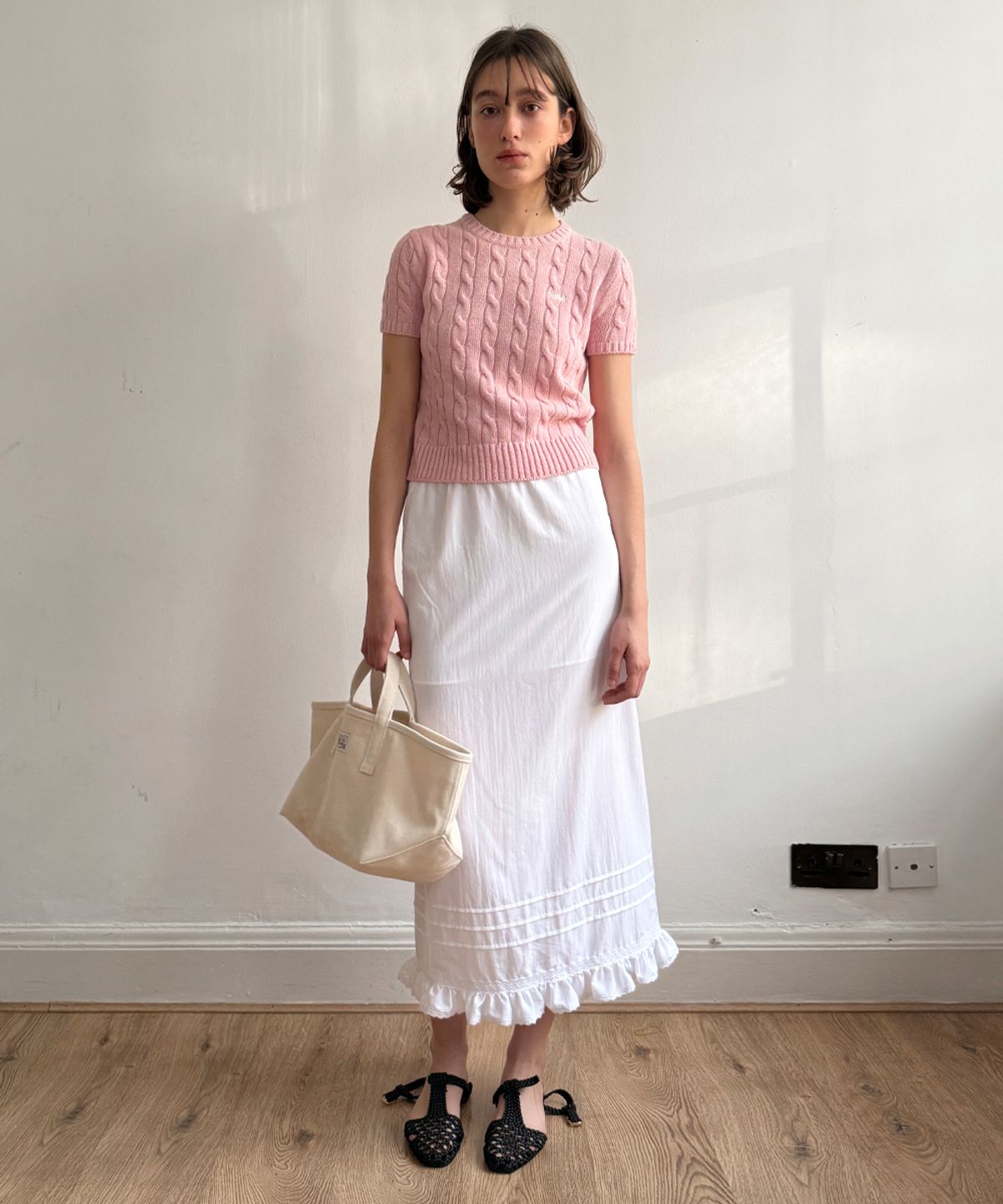 시눈(SINOON) Pintuck Long Skirt (White)