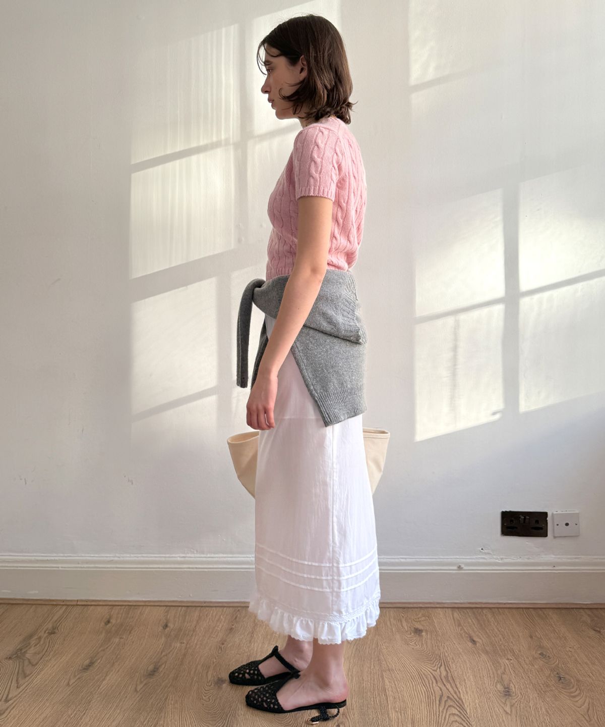 시눈(SINOON) Pintuck Long Skirt (White)